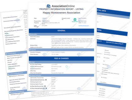 HOA Summary Report Sample